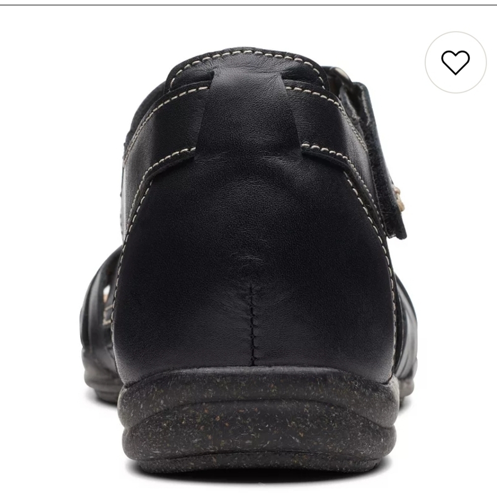 Clarks® Roseville Cove Women's Leather SandalsShoes Size 10 Black Cushioned - Picture 5 of 14